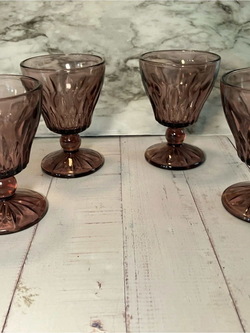 Hazel Atlas Moroccan Amethyst Glass Juice Goblets 4